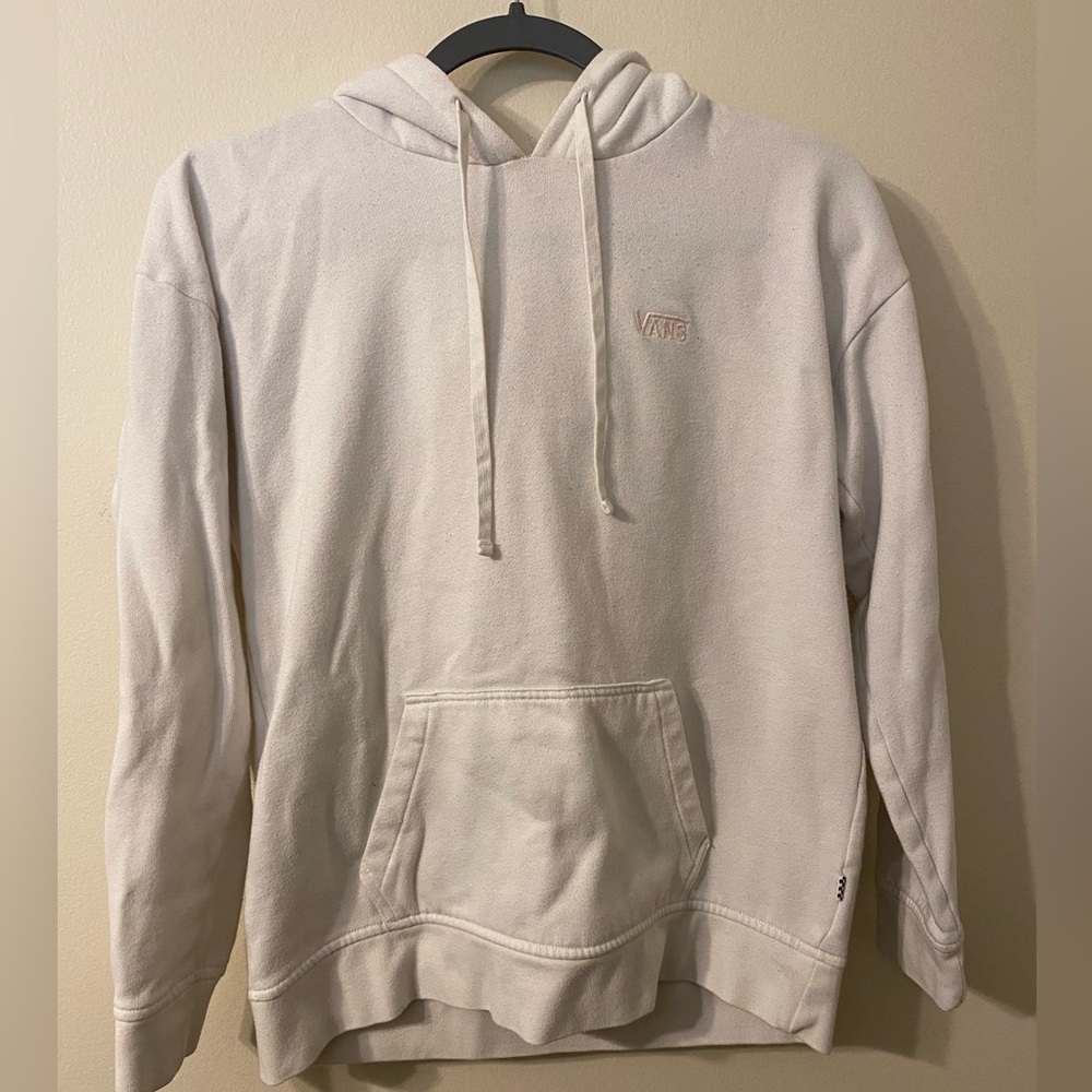 Womens White Rose‎ Vans Off The Wall Hoodie Sweatshirt Size Small